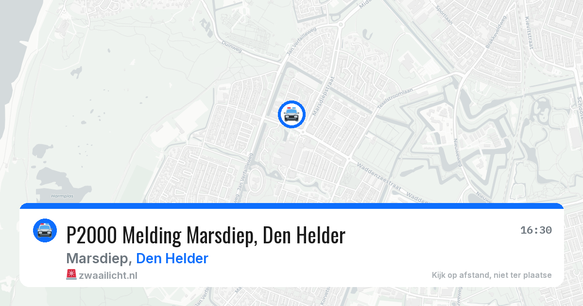 P2000 Melding Marsdiep, Den Helder — 22 jun 2026