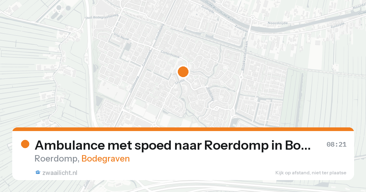Ambulance met spoed naar Roerdomp in Bodegraven — 6 jul 2026