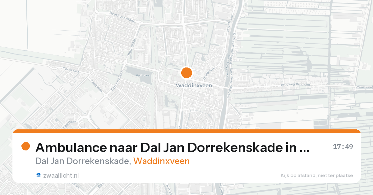 Ambulance naar Dal Jan Dorrekenskade in Waddinxveen — 15 aug 2026