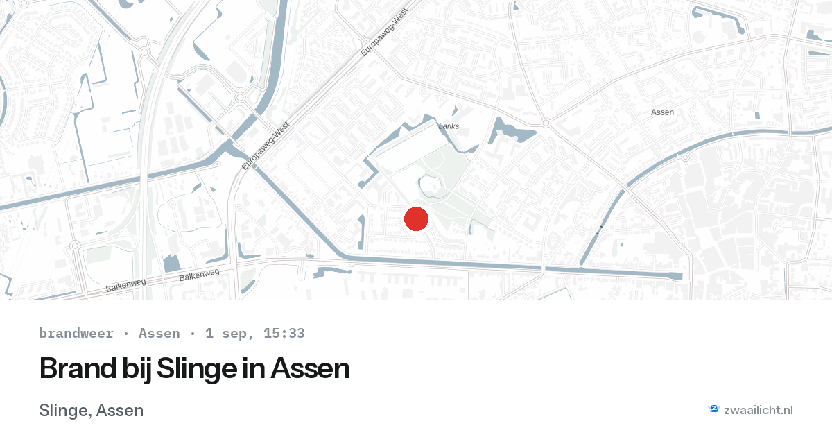 Brand bij Slinge in Assen — 1 sep 2026