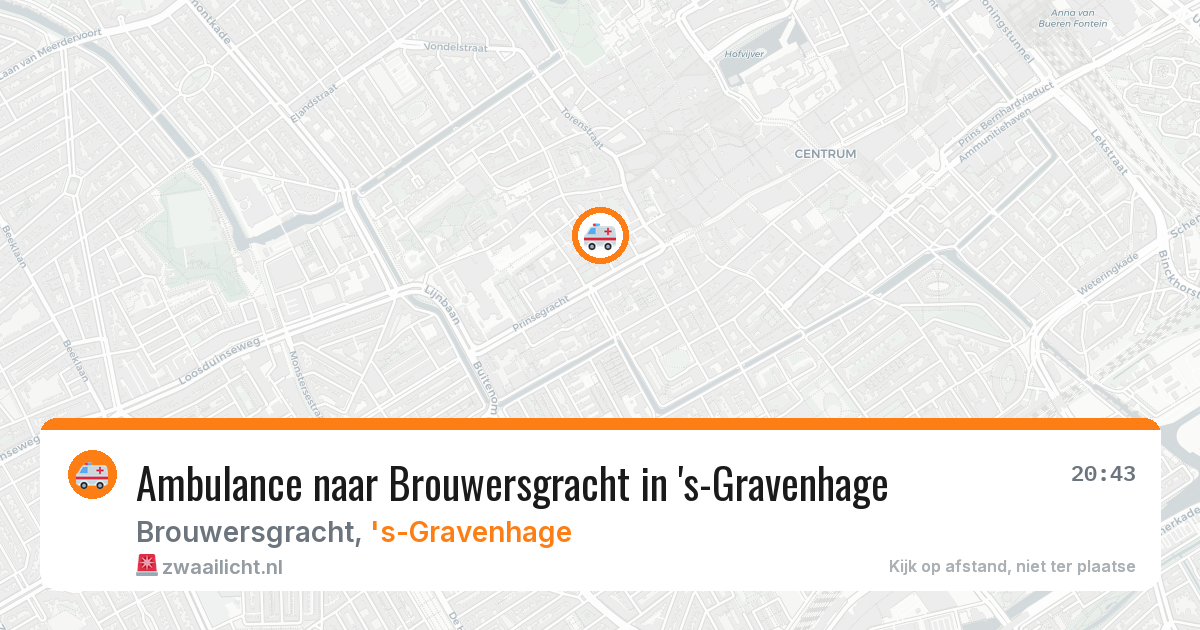 Ambulance naar Brouwersgracht in 's-Gravenhage — 26 jun 2026