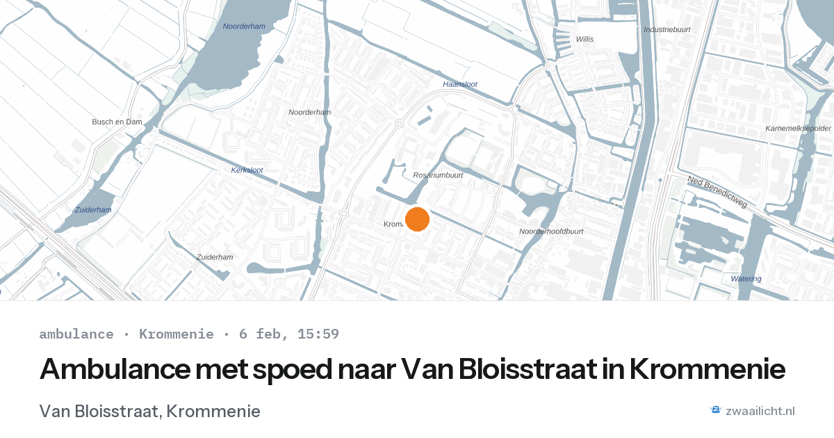 Ambulance met spoed naar Van Bloisstraat in Krommenie — 6 feb 2026