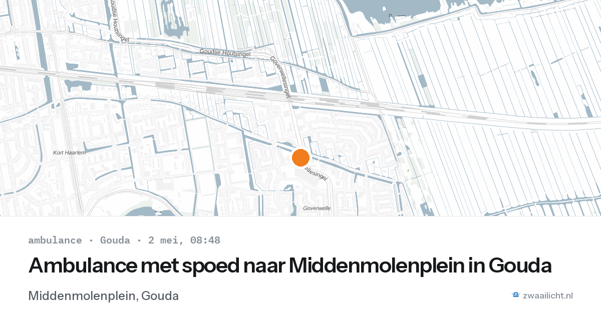 Ambulance met spoed naar Middenmolenplein in Gouda — 2 mei 2026