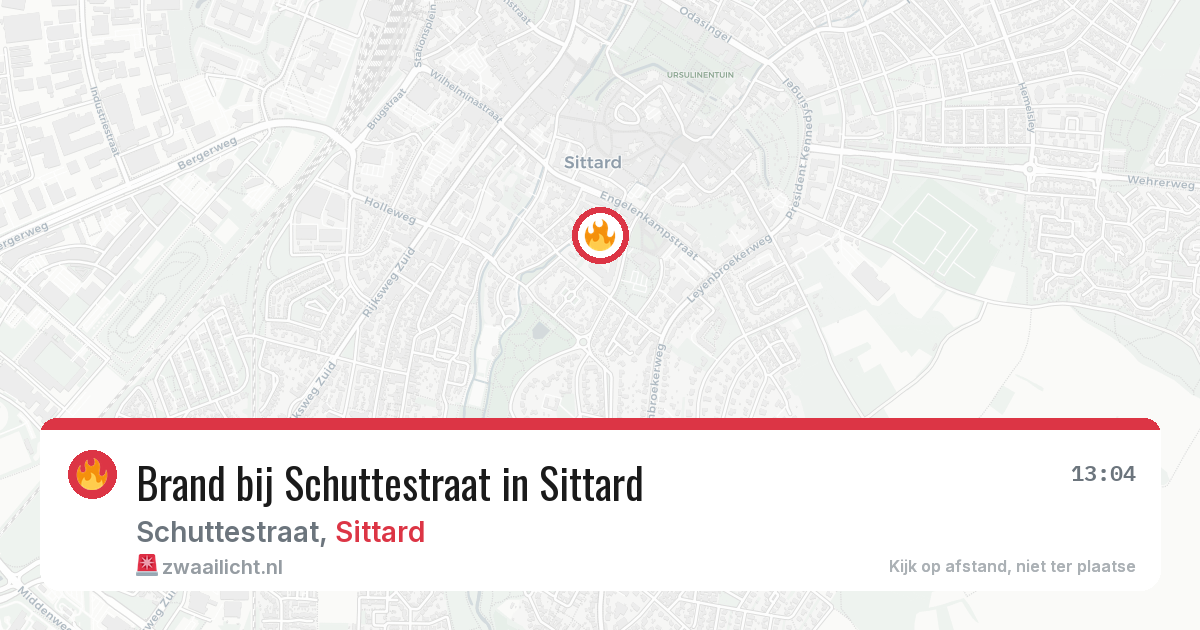 Brand bij Schuttestraat in Sittard — 21 jun 2026