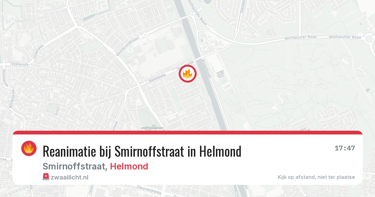 Reanimatie bij Smirnoffstraat in Helmond — 24 mei 2026