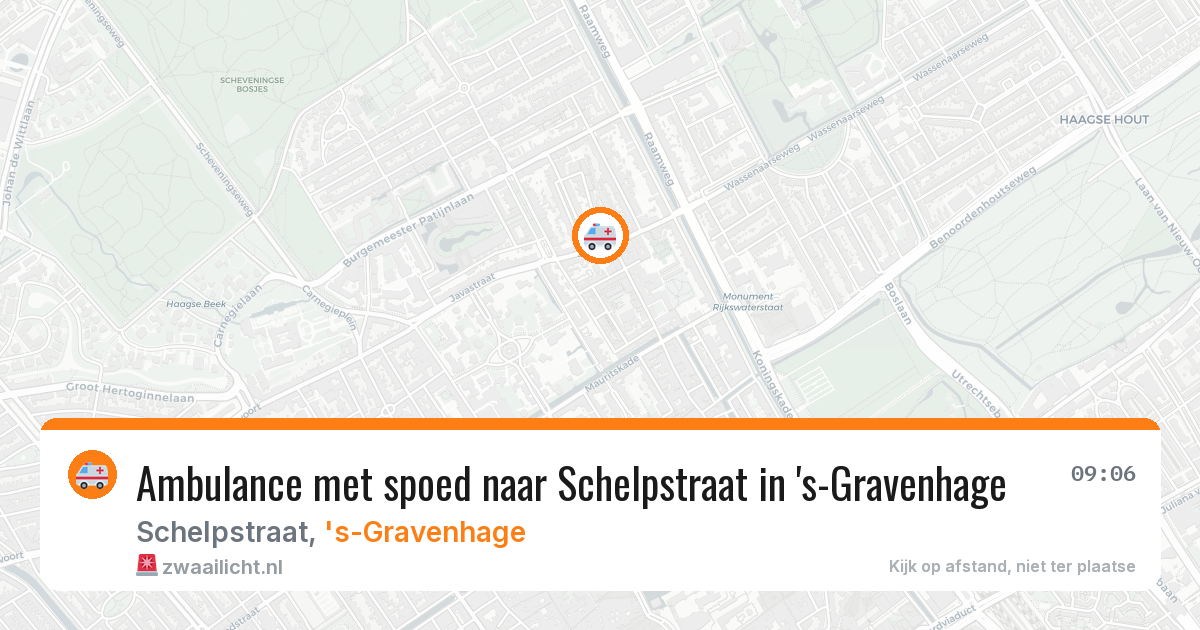 Ambulance met spoed naar Schelpstraat in 's-Gravenhage — 8 aug 2026