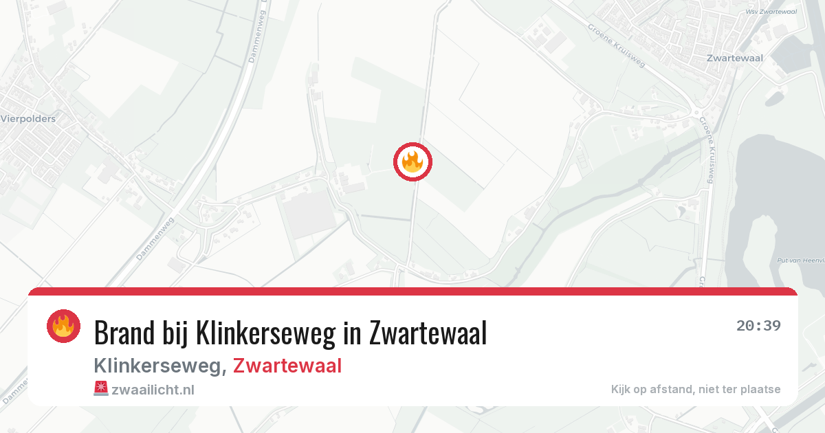 Brand bij Klinkerseweg in Zwartewaal — 7 jul 2026