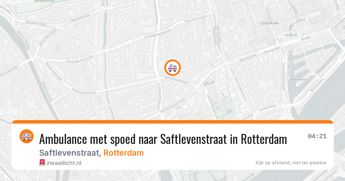 Ambulance met spoed naar Saftlevenstraat in Rotterdam — 11 jul 2026