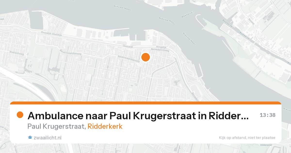 Ambulance naar Paul Krugerstraat in Ridderkerk — 16 mrt 2026