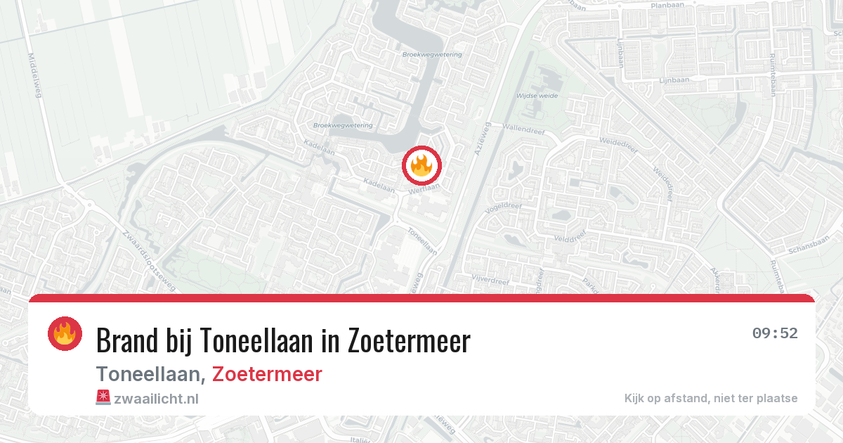 Brand bij Toneellaan in Zoetermeer — 2 jun 2026