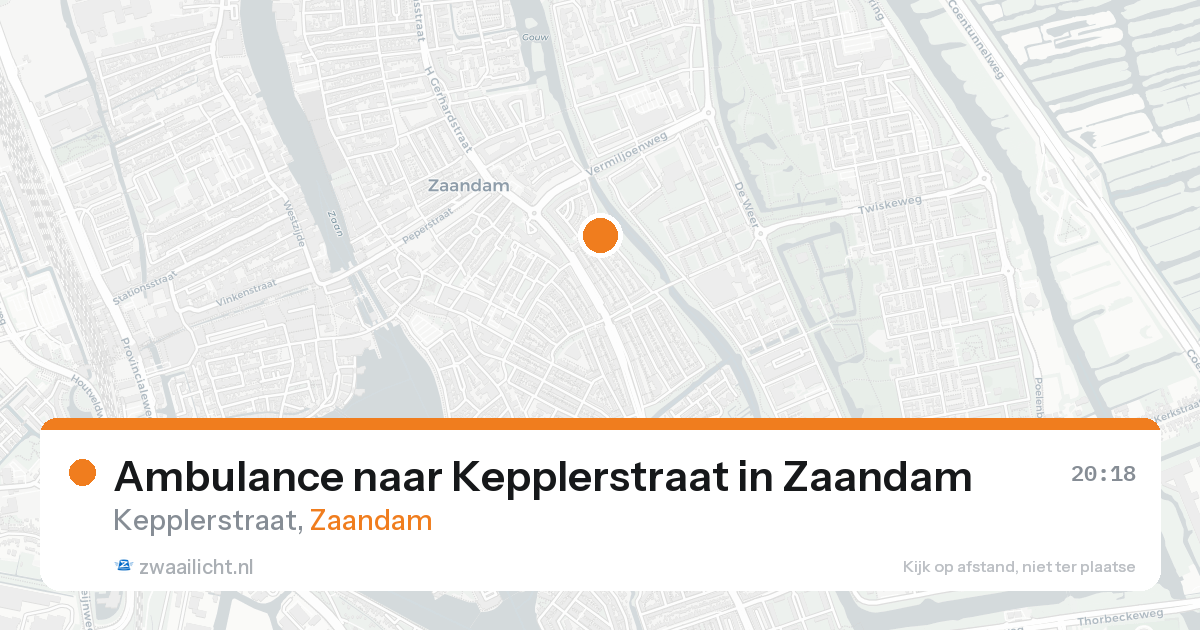 Ambulance naar Kepplerstraat in Zaandam — 18 aug 2026