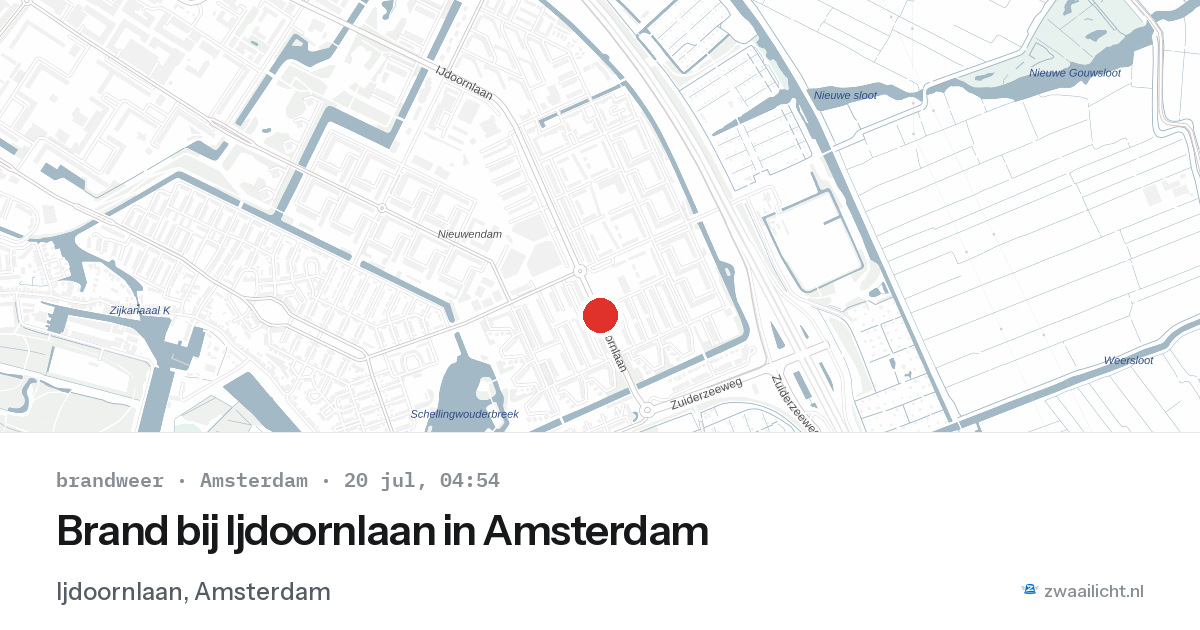 Brand bij Ijdoornlaan in Amsterdam — 20 jul 2026