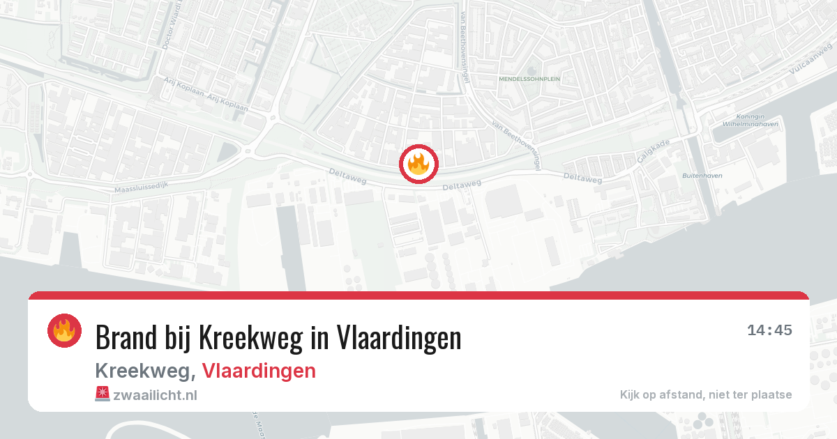 Brand bij Kreekweg in Vlaardingen — 16 mrt 2026
