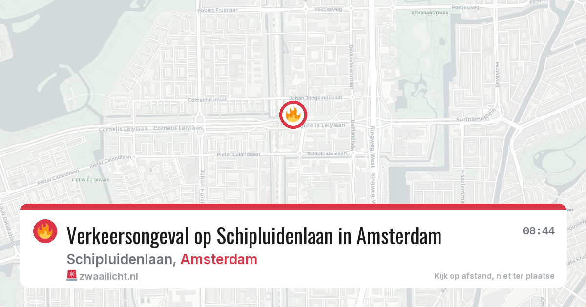 Verkeersongeval op Schipluidenlaan in Amsterdam — 12 jun 2026
