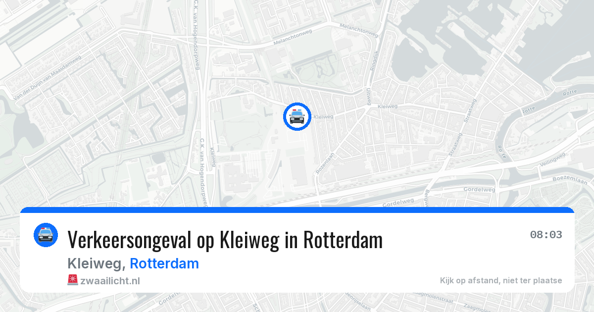 Verkeersongeval op Kleiweg in Rotterdam — 27 mei 2026