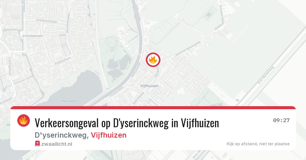 Verkeersongeval op D'yserinckweg in Vijfhuizen — 23 jun 2026