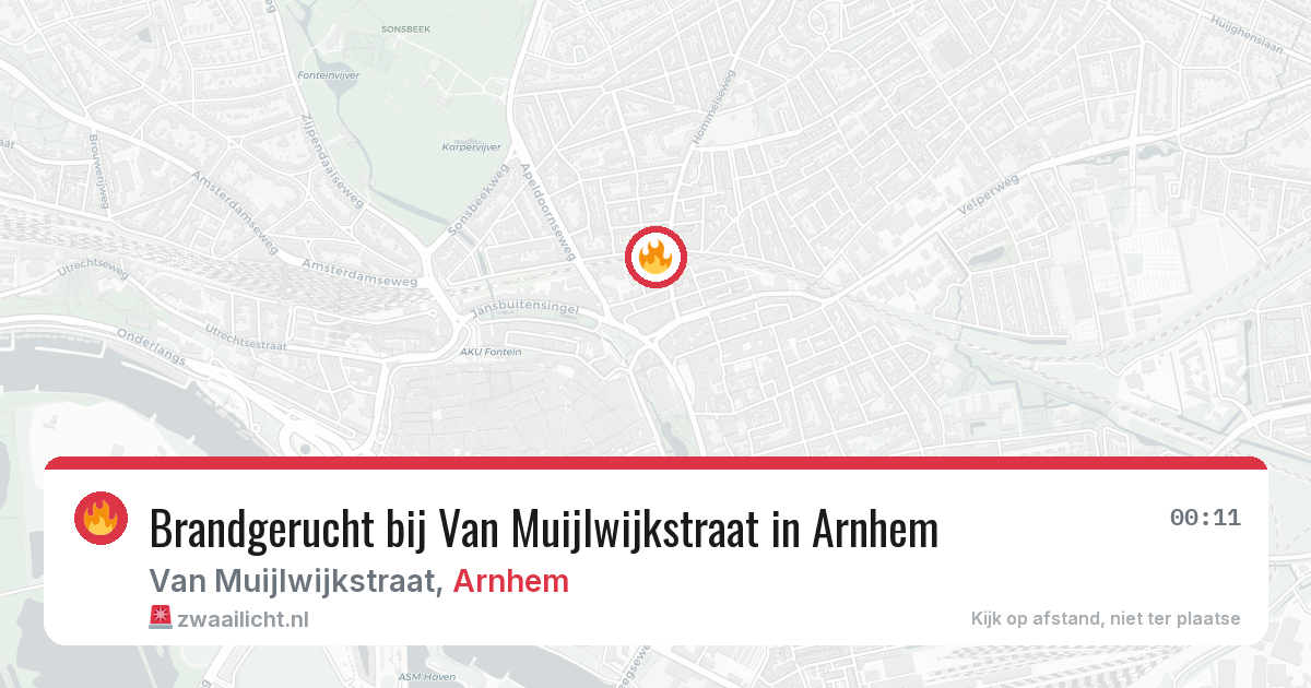 Brandgerucht bij Van Muijlwijkstraat in Arnhem — 12 jul 2026