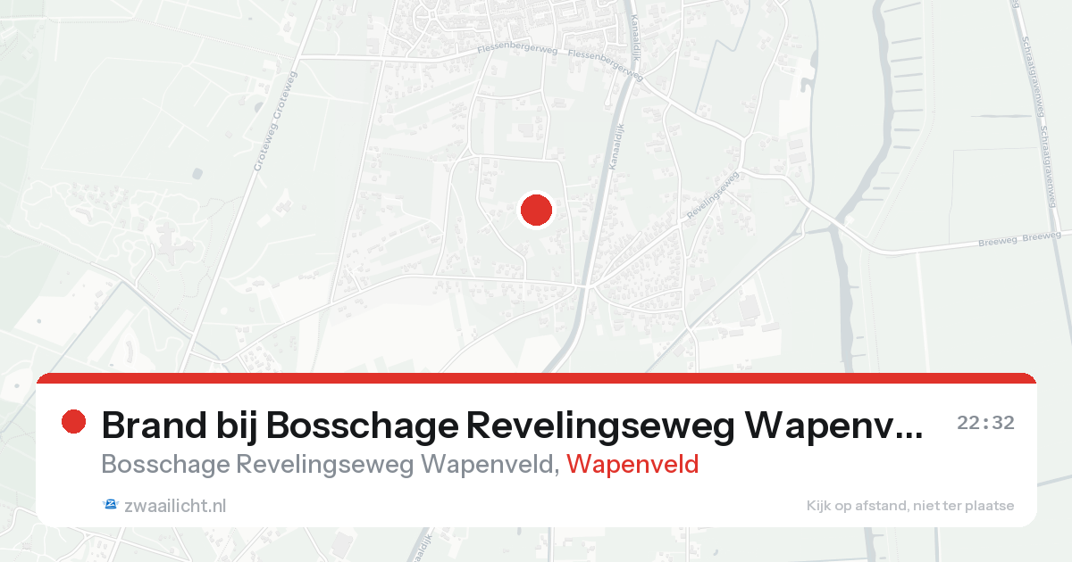 Brand bij Bosschage Revelingseweg Wapenveld in Wapenveld — 13 aug 2026