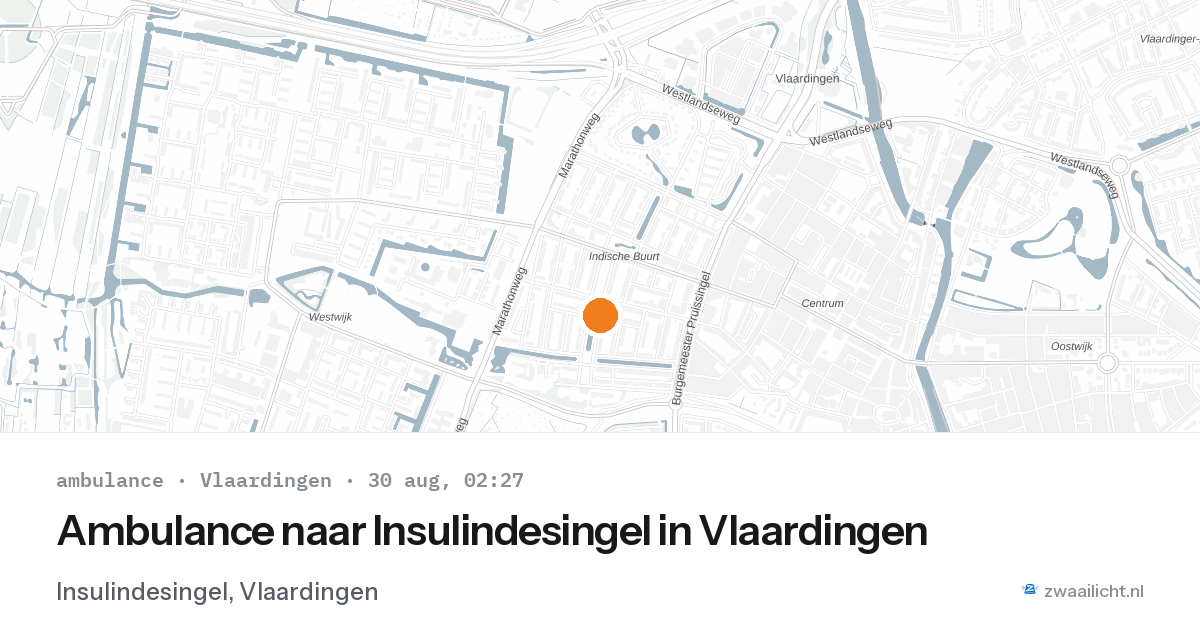 Ambulance naar Insulindesingel in Vlaardingen — 30 aug 2026