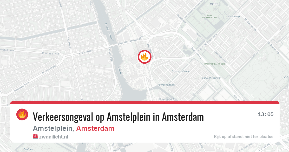 Verkeersongeval op Amstelplein in Amsterdam — 22 apr 2026