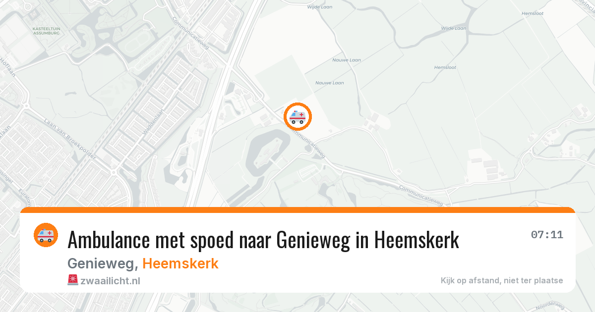 Ambulance met spoed naar Genieweg in Heemskerk — 29 jan 2026