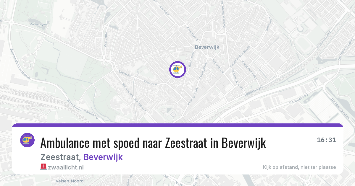 Ambulance met spoed naar Zeestraat in Beverwijk — 16 jul 2026