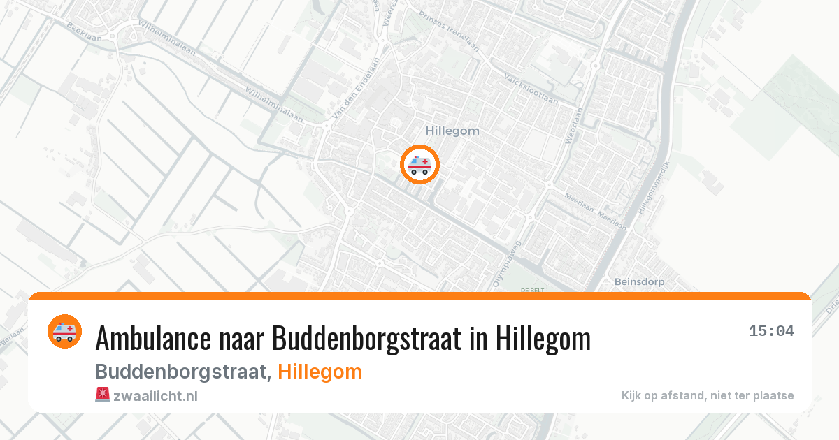 Ambulance naar Buddenborgstraat in Hillegom — 4 aug 2026