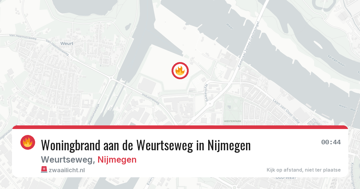 Woningbrand aan de Weurtseweg in Nijmegen — 27 jun 2026