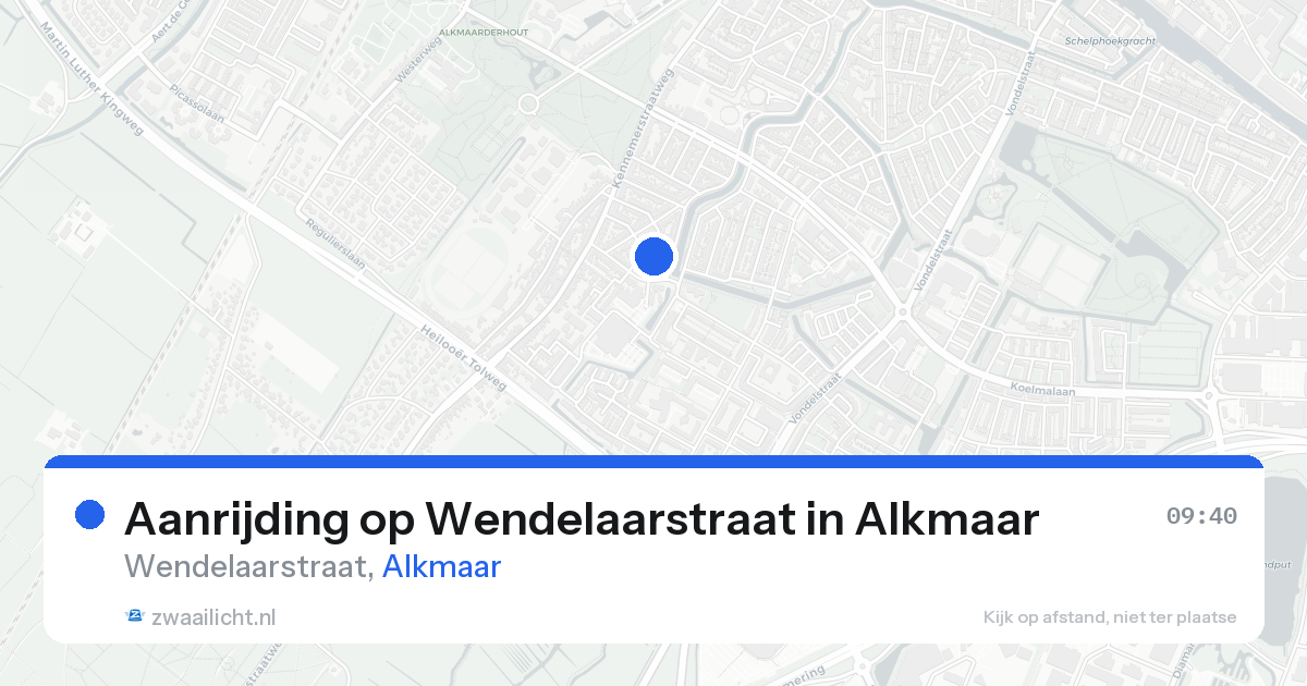 Aanrijding op Wendelaarstraat in Alkmaar — 27 mei 2026