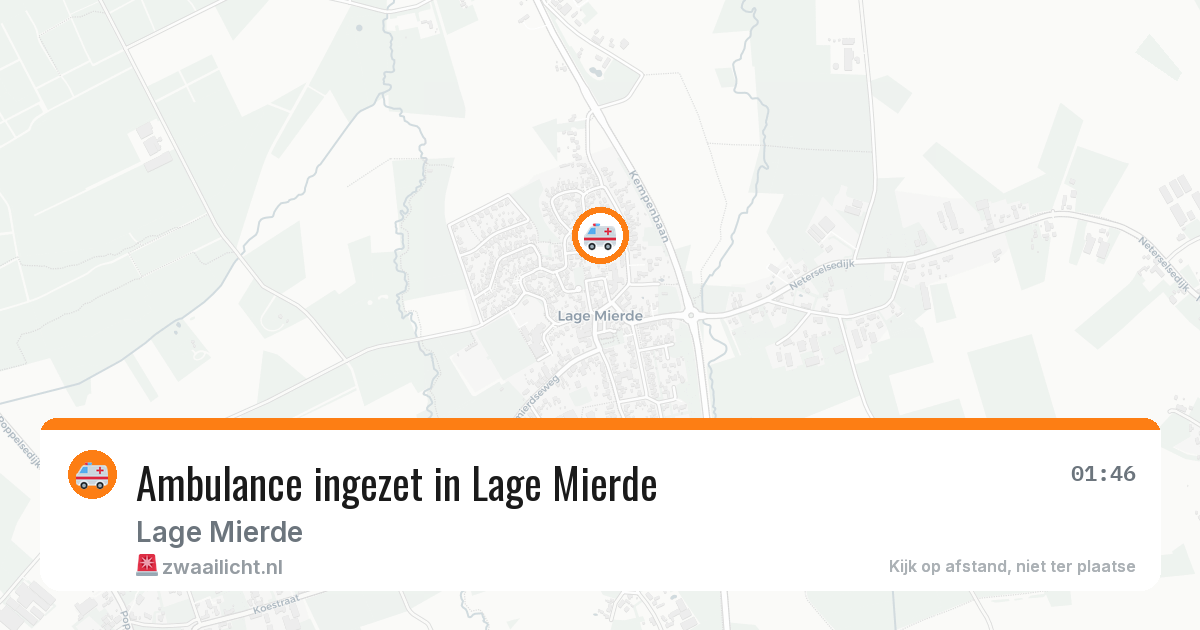 Ambulance ingezet in Lage Mierde — 11 apr 2026