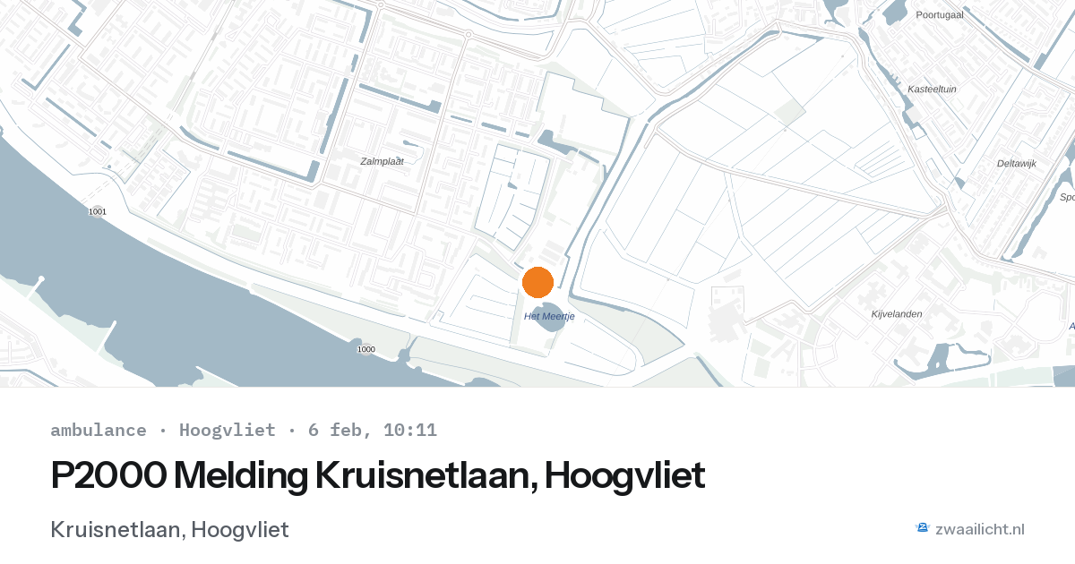 P2000 Melding Kruisnetlaan, Hoogvliet — 6 feb 2026