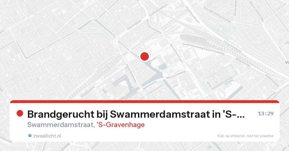 Brandgerucht bij Swammerdamstraat in 'S-Gravenhage — 18 aug 2026