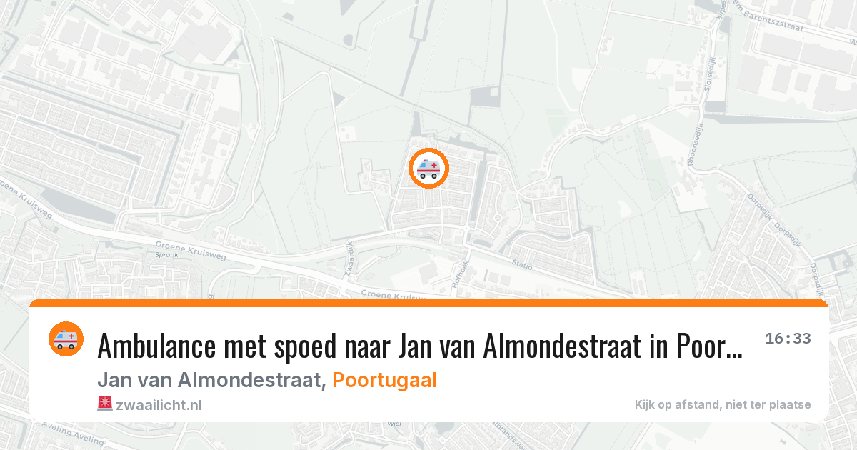 Ambulance met spoed naar Jan van Almondestraat in Poortugaal — 22 mei 2026