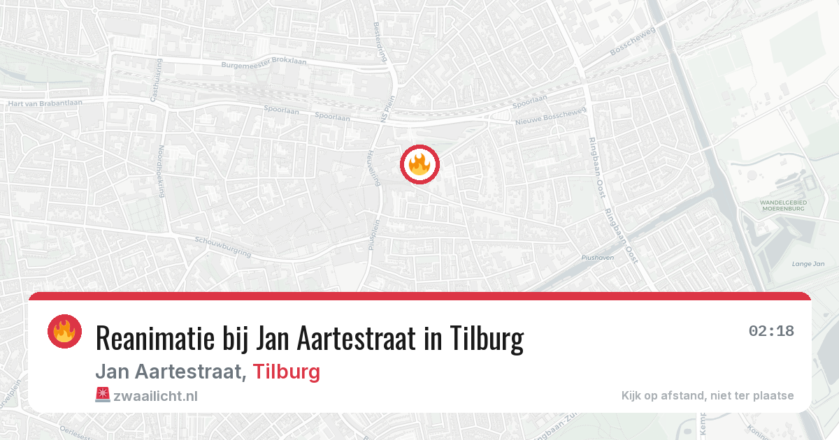Reanimatie bij Jan Aartestraat in Tilburg — 18 jul 2026