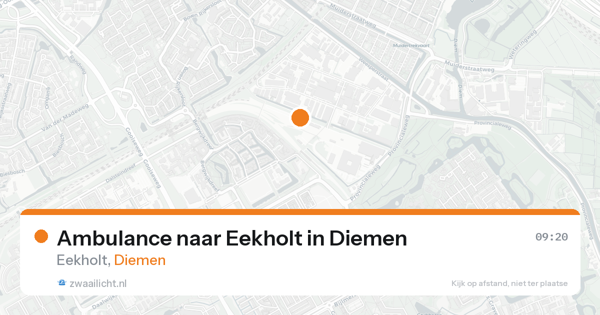 Ambulance naar Eekholt in Diemen — 19 aug 2026
