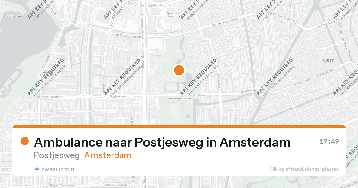 Ambulance naar Postjesweg in Amsterdam — 25 aug 2026