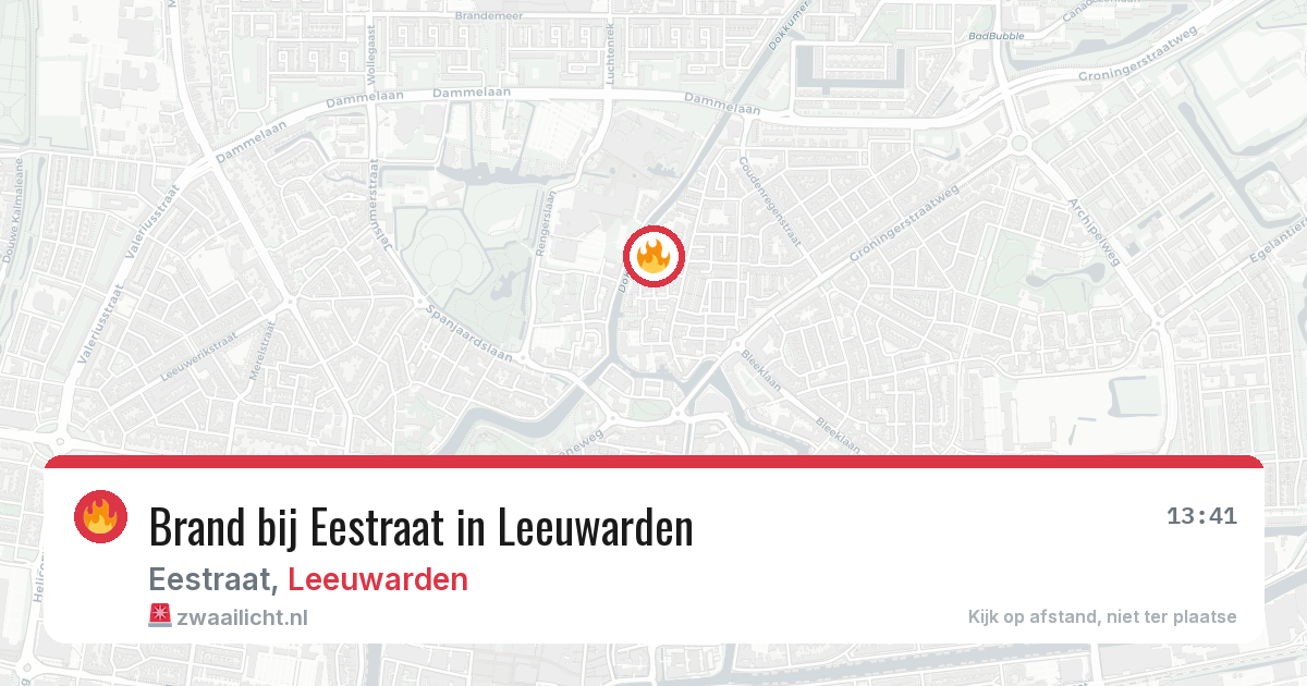 Brand bij Eestraat in Leeuwarden — 26 mrt 2026