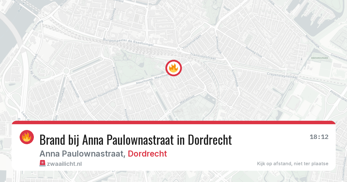 Brand bij Anna Paulownastraat in Dordrecht — 29 jun 2026