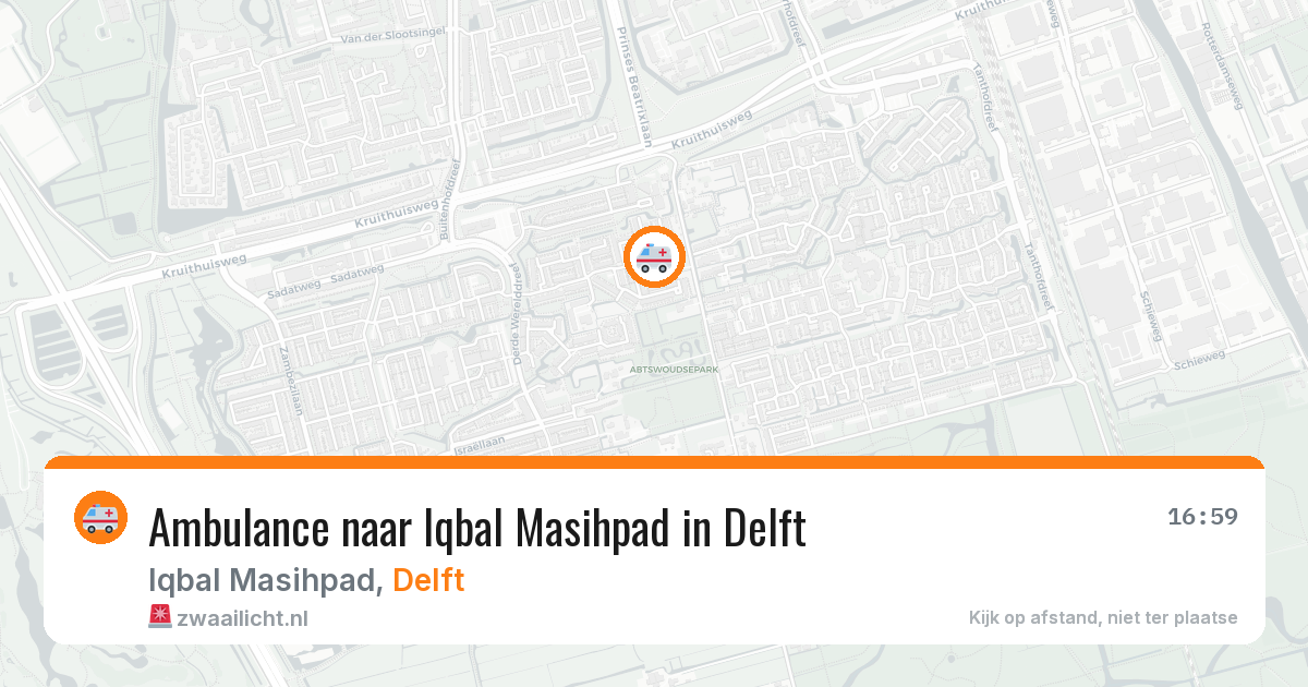 Ambulance naar Iqbal Masihpad in Delft — 22 apr 2026