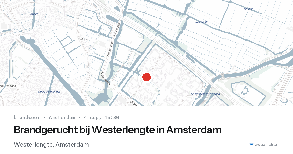 Brandgerucht bij Westerlengte in Amsterdam — 4 sep 2026