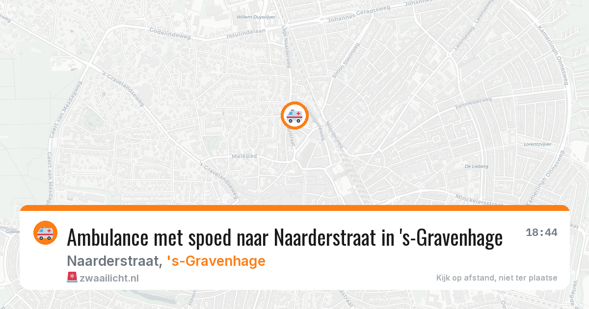 Ambulance met spoed naar Naarderstraat in 's-Gravenhage — 22 mrt 2026