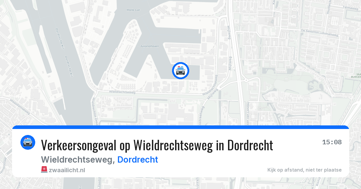 Verkeersongeval op Wieldrechtseweg in Dordrecht — 15 mei 2026