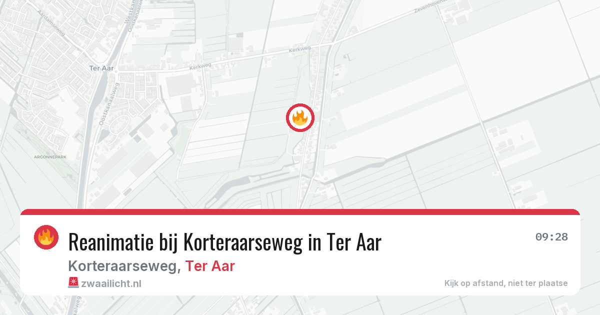 Reanimatie bij Korteraarseweg in Ter Aar — 29 jun 2026