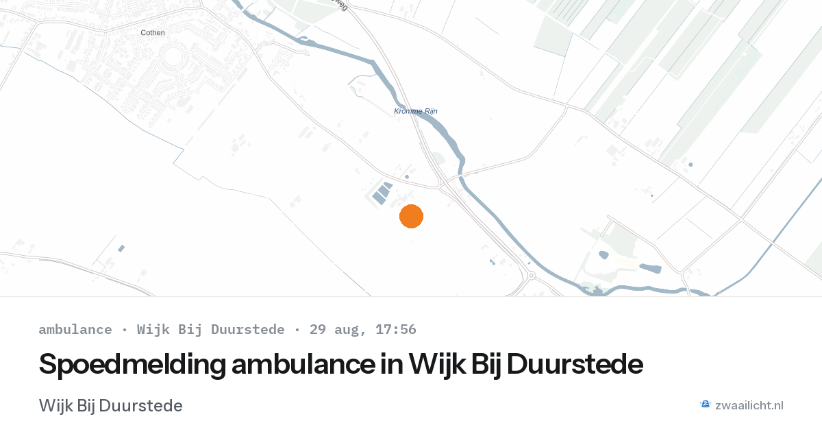 Spoedmelding ambulance in Wijk Bij Duurstede — 29 aug 2026
