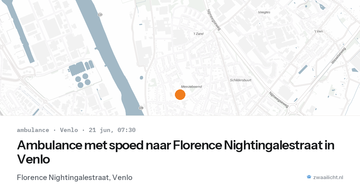 Ambulance met spoed naar Florence Nightingalestraat in Venlo — 21 jun 2026