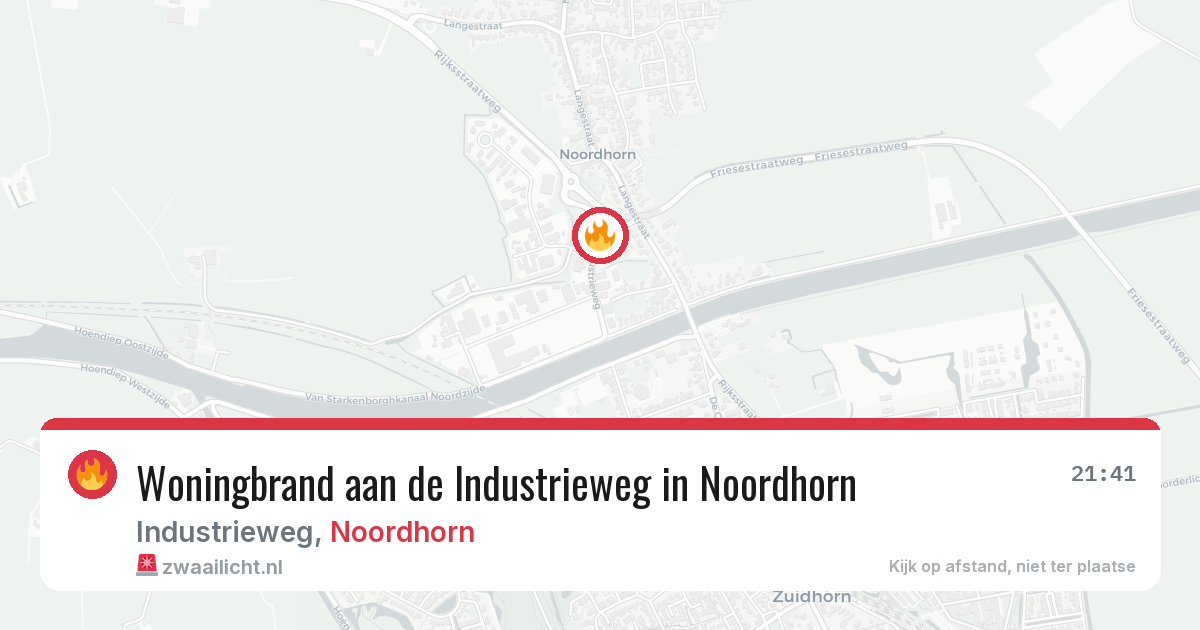 Woningbrand aan de Industrieweg in Noordhorn — 17 feb 2026