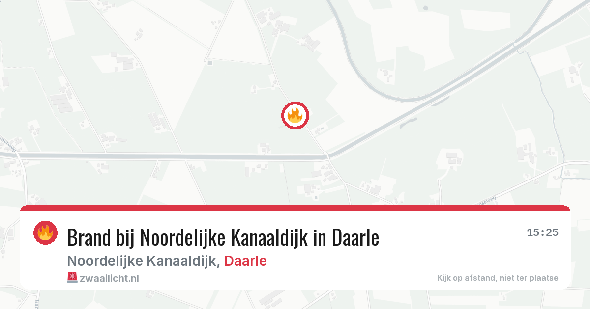 Brand bij Noordelijke Kanaaldijk in Daarle — 7 jun 2026