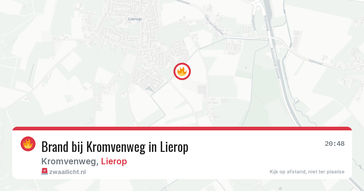 Brand bij Kromvenweg in Lierop — 9 aug 2026