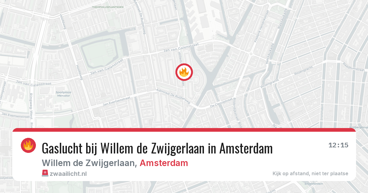 Gaslucht bij Willem de Zwijgerlaan in Amsterdam — 4 mei 2026