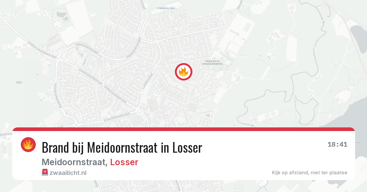 Brand bij Meidoornstraat in Losser — 13 jun 2026